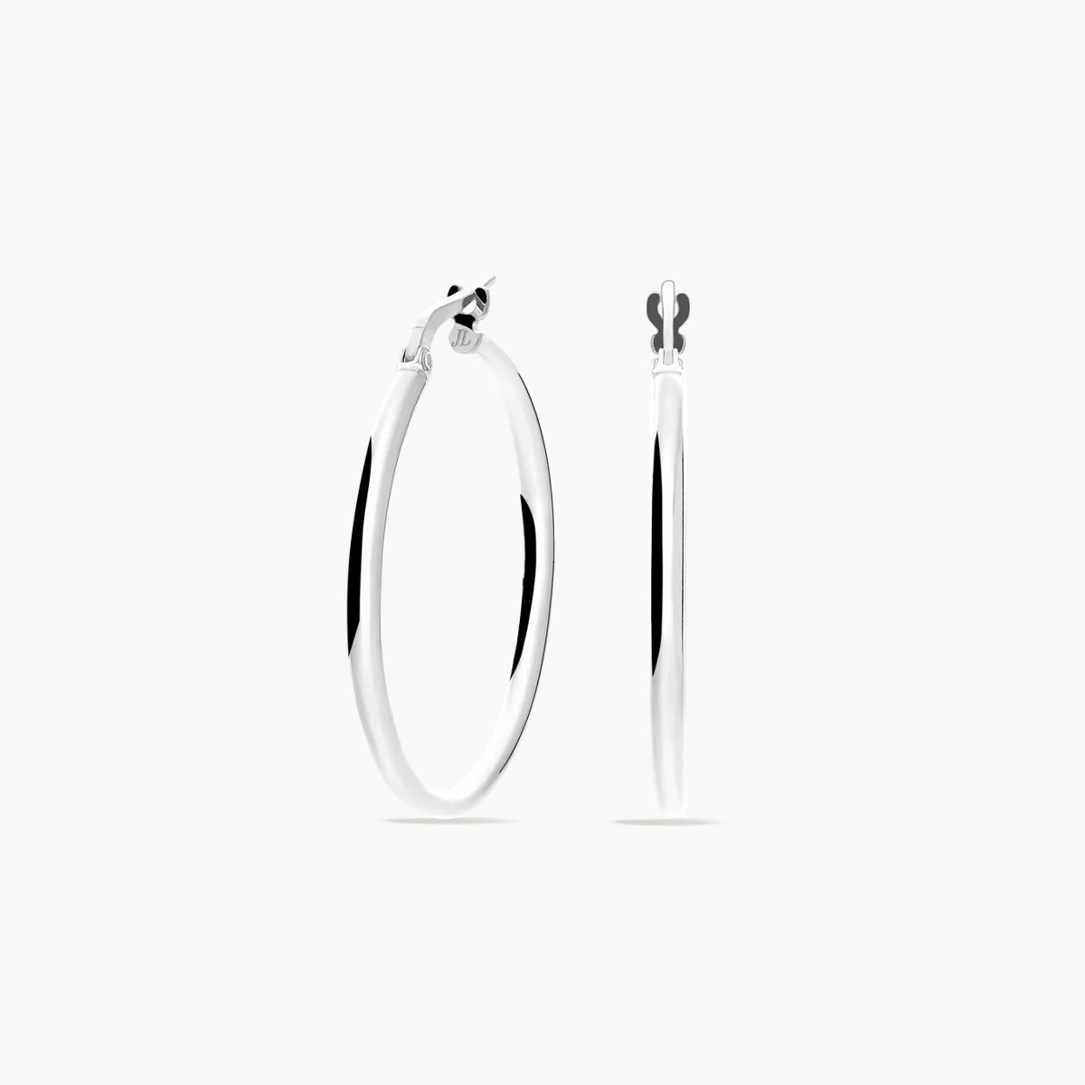Pendientes de aro liso de plata 1ª ley 35 mm