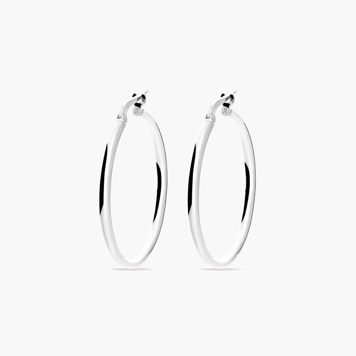 Pendientes de aro liso de plata 1ª ley 35 mm