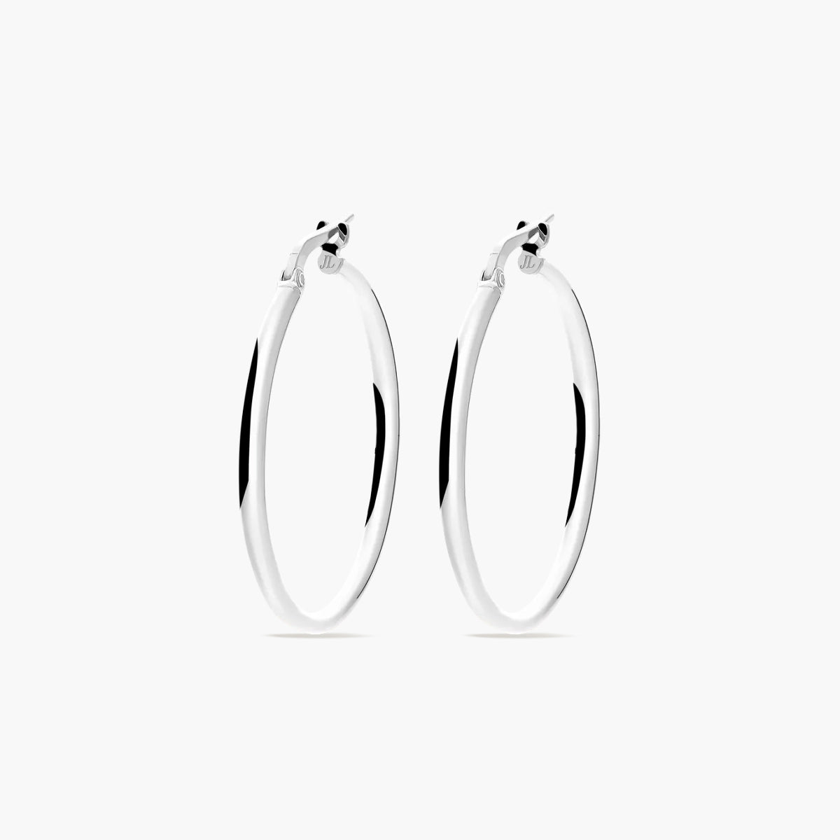 Pendientes de aro liso de plata 1ª ley 45 mm