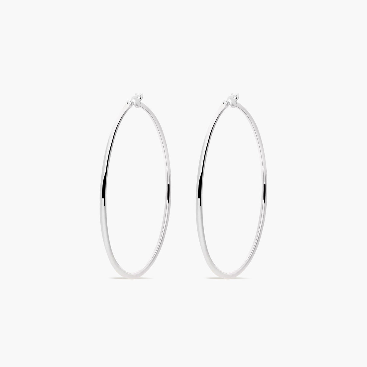 Pendientes de aro liso de plata 1ª ley 50 mm