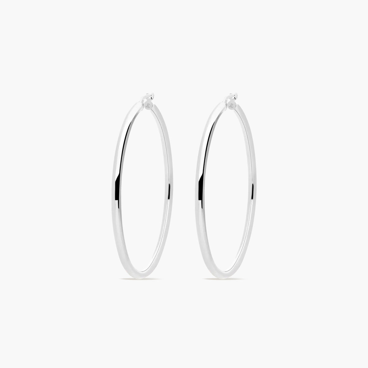 Pendientes de aro liso de plata 1ª ley 55 mm