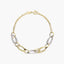 Pulsera de oro bicolor 18K eslabón anillas con cadena 19 cm
