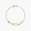 Pulsera de oro 18K eslabón anillas con cadena 19 cm