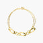 Pulsera de oro 18K eslabón anillas con doble cadena 19 cm