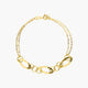 Pulsera de oro 18K eslabón anillas con doble cadena 19 cm