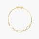 Pulsera de oro 18K eslabón anillas con cadena 19 cm