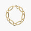 Pulsera de oro 18K eslabón doble anillas 19 cm