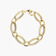 Pulsera de oro 18K eslabón doble anillas 19 cm
