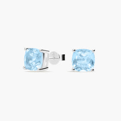Pendientes de plata 1ª ley topacio azul 7 mm PRISM