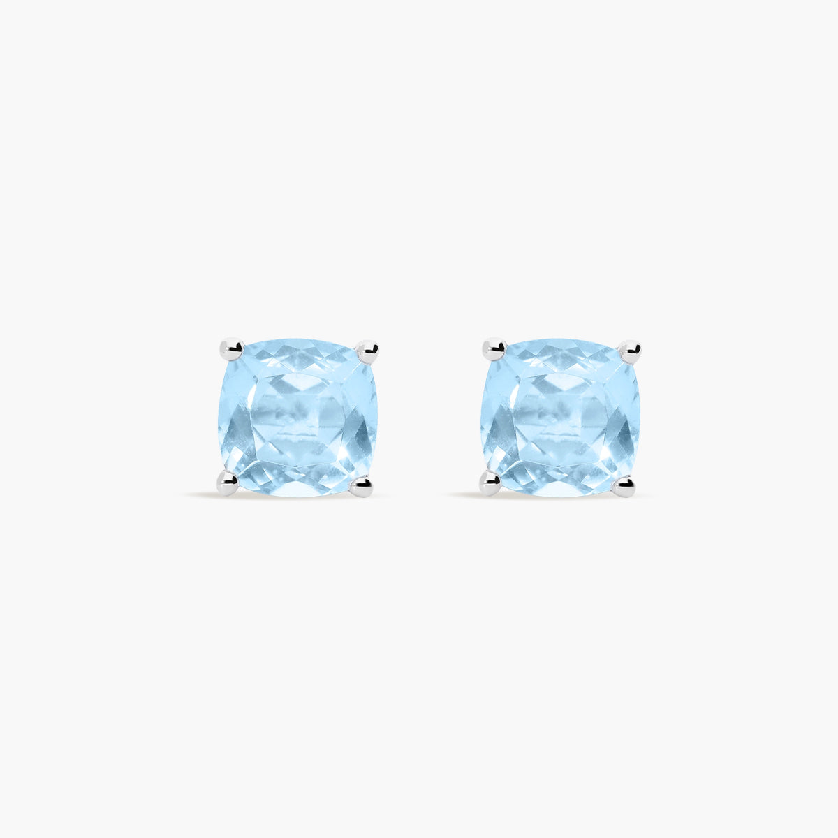 Pendientes de plata 1ª ley topacio azul 7 mm PRISM