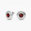 Pendientes redondos de plata 1ª ley granate rojo 16 mm MONOLITH