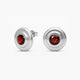 Pendientes redondos de plata 1ª ley granate rojo 16 mm MONOLITH