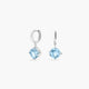 Pendientes de aro de plata 1ª ley topacio azul 14 mm PRISM
