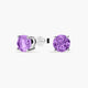 Pendientes redondos de plata 1ª ley amatista violeta 7 mm PRISM