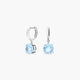 Pendientes de aro de plata 1ª ley topacio azul 14 mm PRISM
