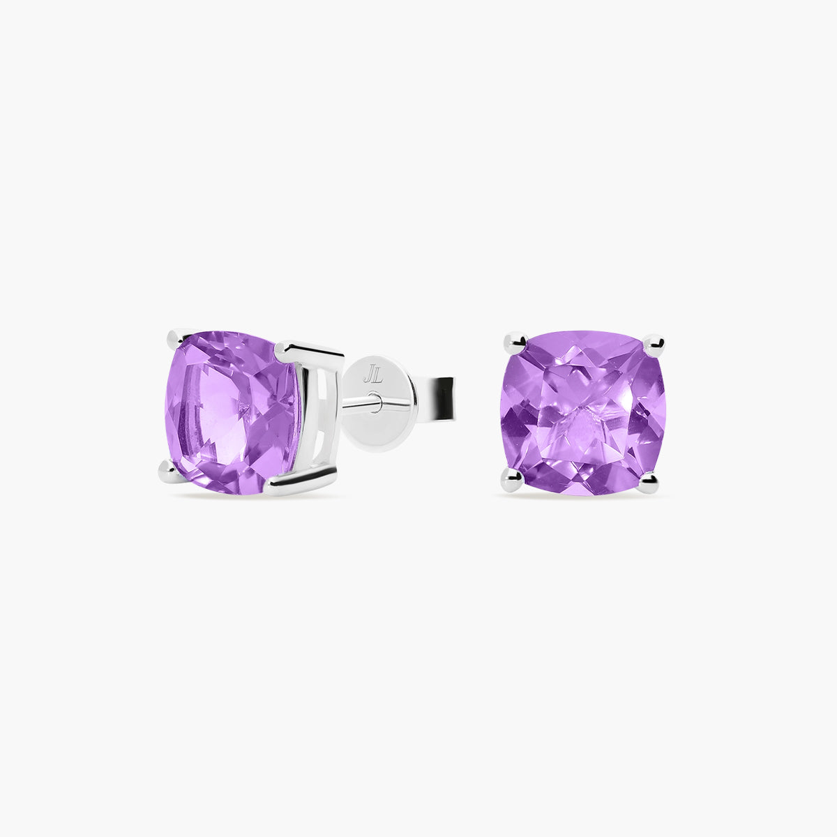 Pendientes de plata 1ª ley amatista violeta 7 mm PRISM