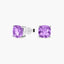 Pendientes de plata 1ª ley amatista violeta 7 mm PRISM