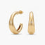 Pendientes de aro de plata 1ª ley con baño de oro 18K topacio blanco 30x10 mm BLOWN
