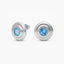 Pendientes redondos de plata 1ª ley topacio azul 16 mm MONOLITH