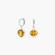 Pendientes de aro de plata 1ª ley citrino 14 mm PRISM