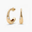 Pendientes de aro de plata 1ª ley con baño de oro 18K topacio blanco 22x5,5 mm BLOWN