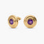 Pendientes redondos de plata 1ª ley con baño de oro 18K amatista violeta 16 mm MONOLITH
