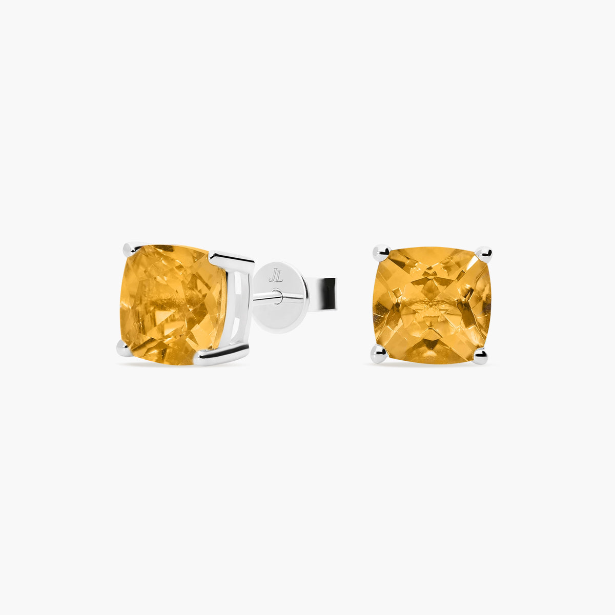 Pendientes de plata 1ª ley citrino 7 mm PRISM