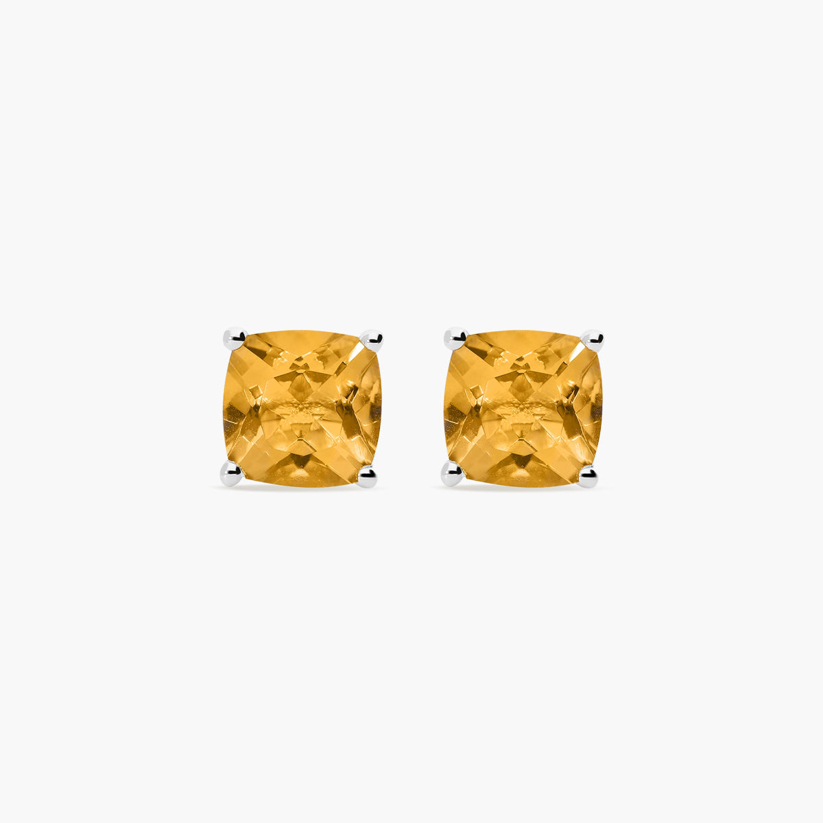 Pendientes de plata 1ª ley citrino 7 mm PRISM