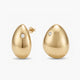 Pendientes con forma lágrima de plata 1ª ley con baño de oro 18K topacio blanco 30x23 mm BLOWN