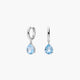 Pendientes de aro de plata 1ª ley topacio azul 10 mm PRISM