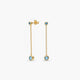 Pendientes largos de plata 1ª ley con baño de oro 18K topacio azul 33 mm WHISPERS