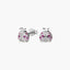 Pendientes mariquita de plata 1ª ley circonitas rosa 7 mm