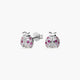 Pendientes mariquita de plata 1ª ley circonitas rosa 7 mm
