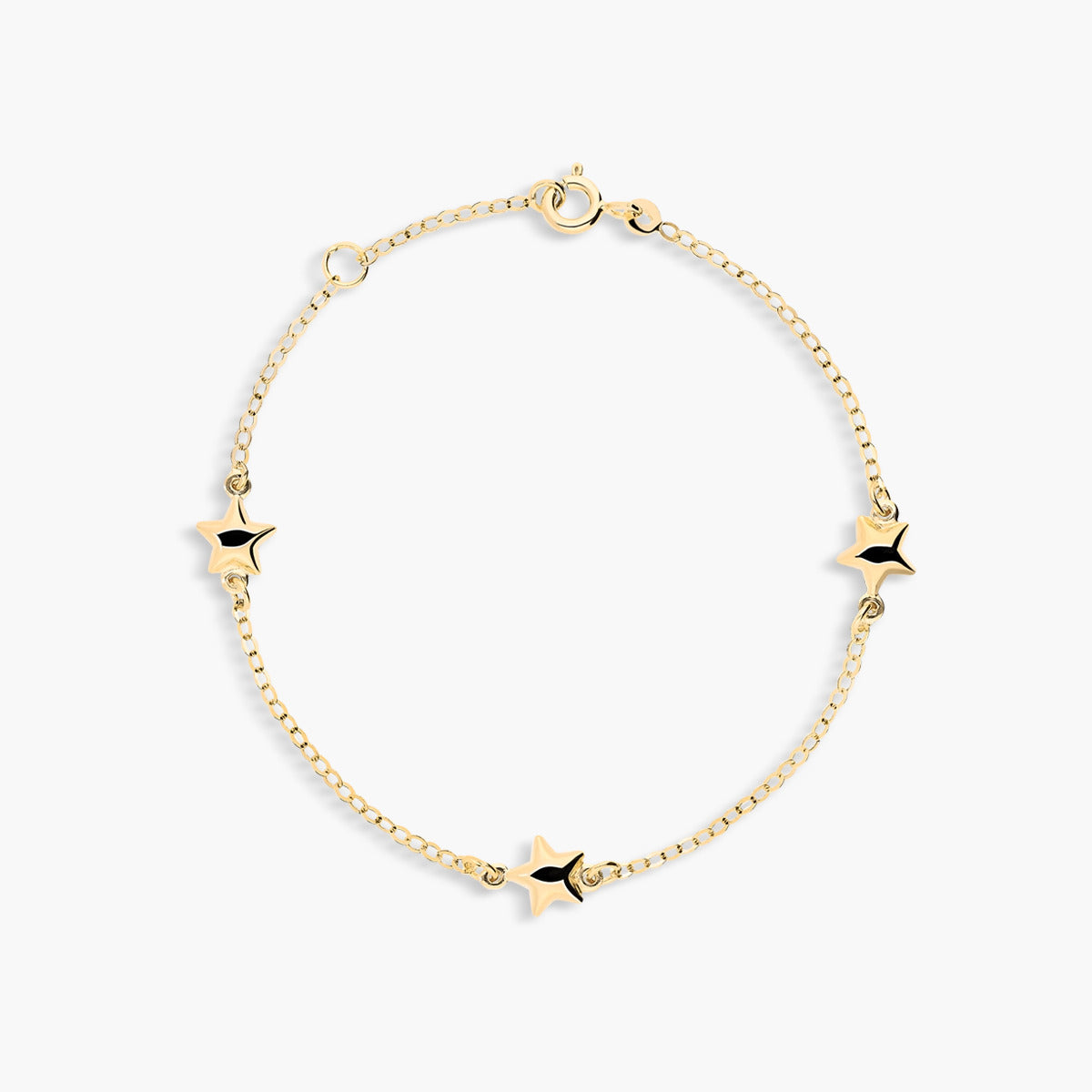 Pulsera infantil de oro 18K estrellas 15-17 cm