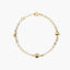 Pulsera infantil de oro 18K con motivos de estrella, sol y luna 15-17 cm