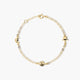 Pulsera infantil de oro 18K con motivos de estrella, sol y luna 15-17 cm