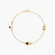 Pulsera infantil de oro 18K con motivos de oso, delfín y corazón 13-15 cm