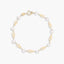 Pulsera de oro 18K con perlas y eslabón en forma de oso para bebé 13 cm