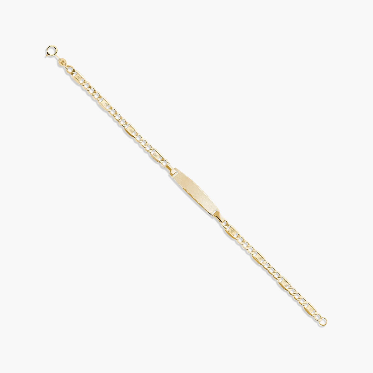 Pulsera esclava de oro 18K con chapa oval 17 cm