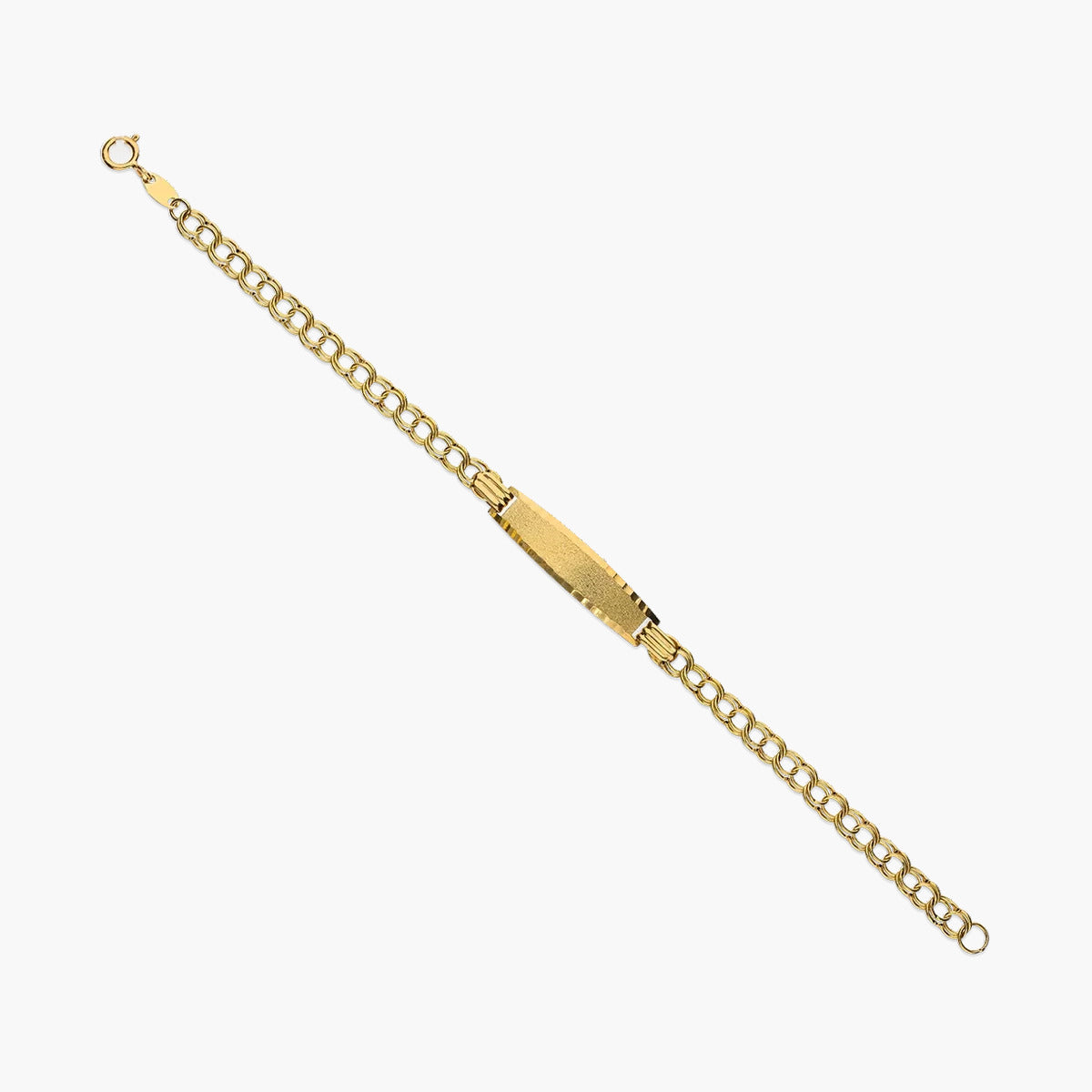 Pulsera esclava de oro 18K con chapa oval 15 cm