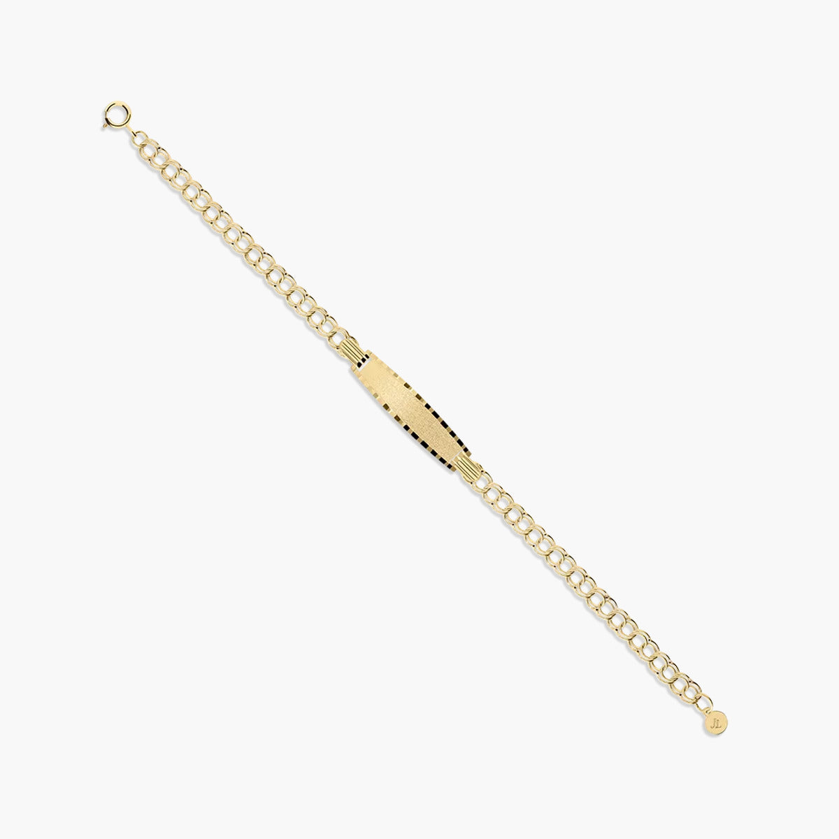 Pulsera esclava de oro 18K con chapa oval 15 cm