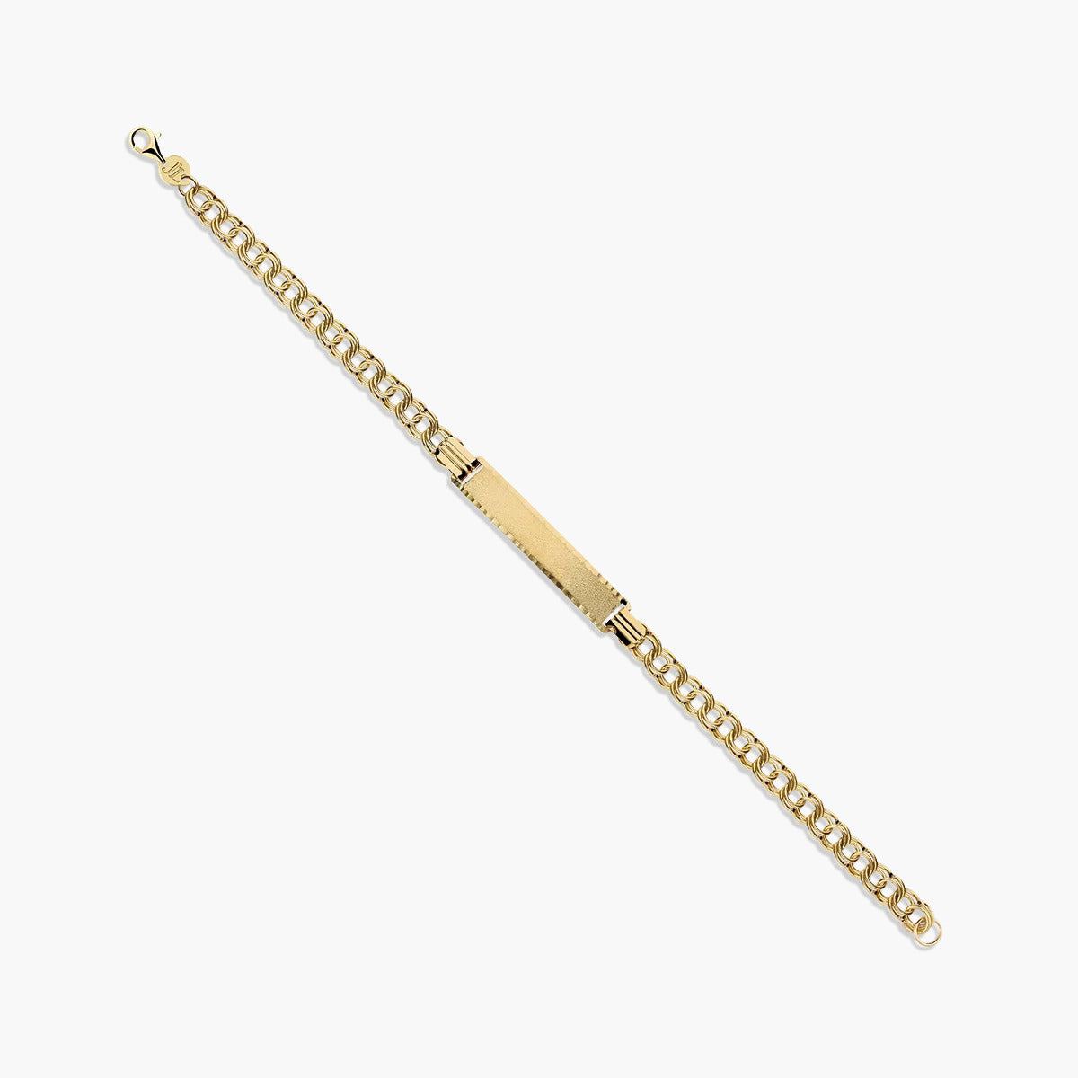 Pulsera esclava de oro 18K con chapa rectangular 20 cm