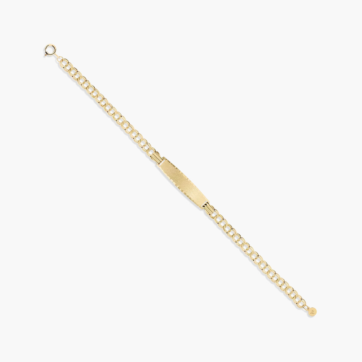 Pulsera esclava de oro 18K con chapa oval 17 cm