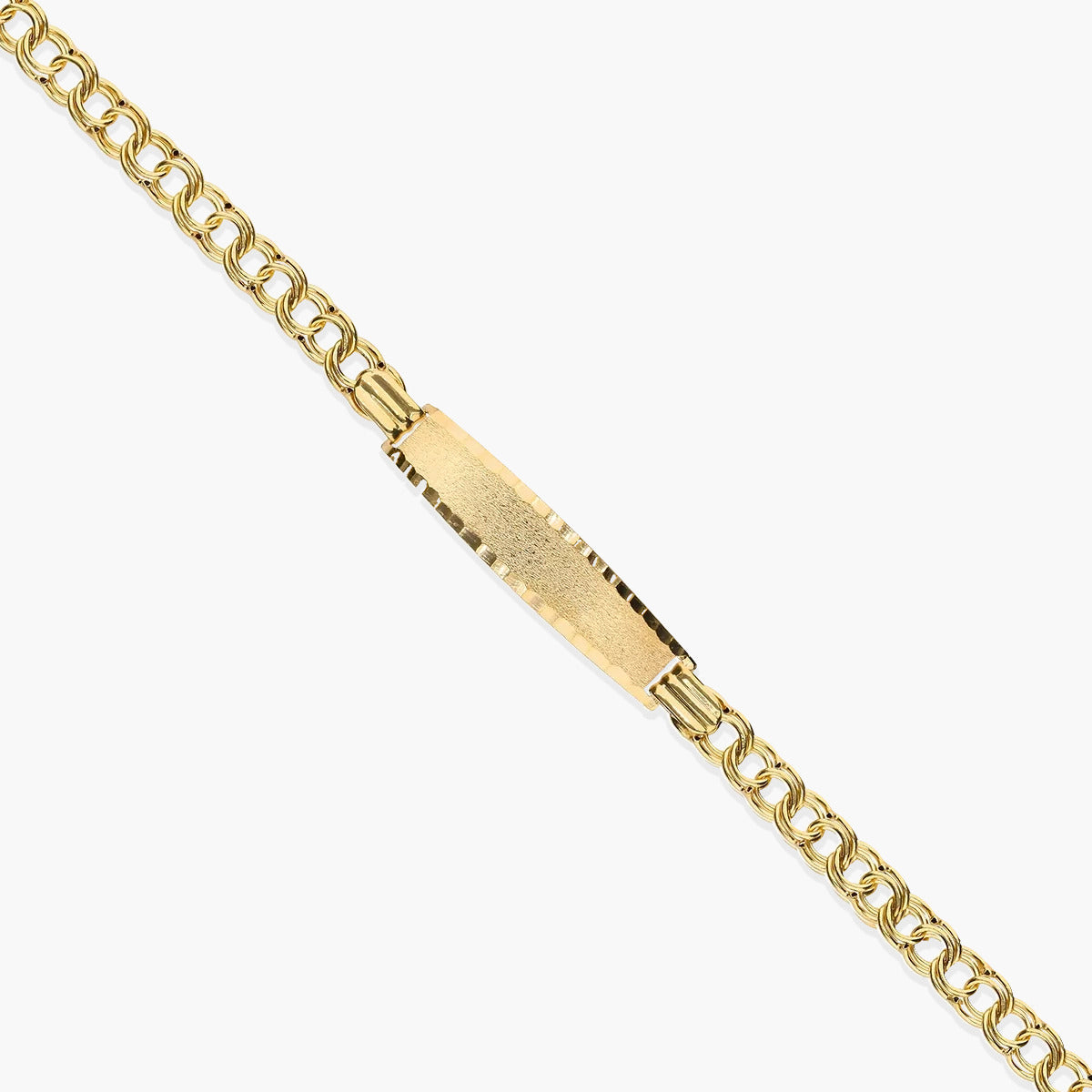 Pulsera esclava de oro 18K con chapa oval 17 cm