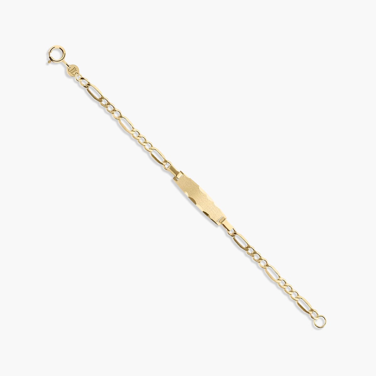 Pulsera esclava de oro 18K con chapa oval para bebé 11 cm