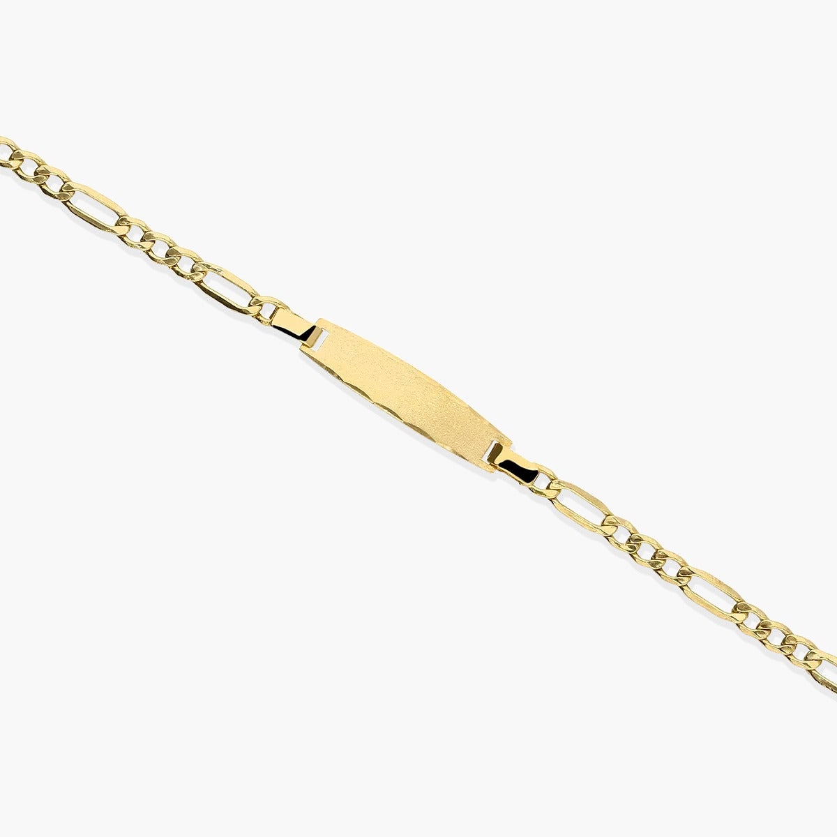 Pulsera esclava de oro 18K con chapa oval para bebé 11 cm