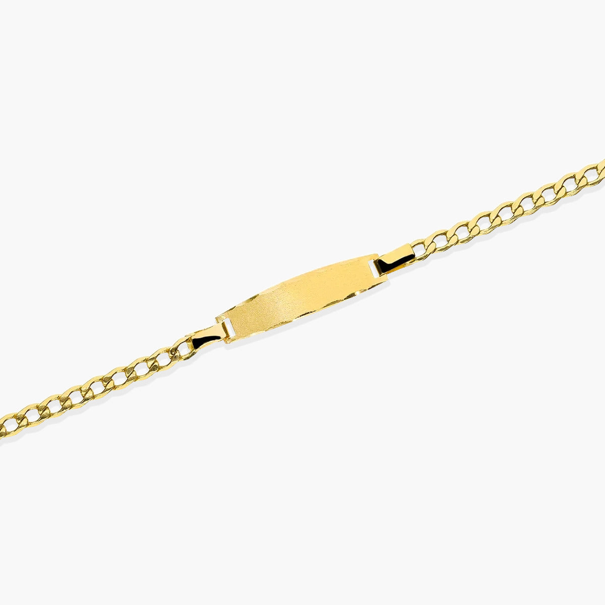 Pulsera esclava de oro 18K con chapa oval para bebé 11 cm