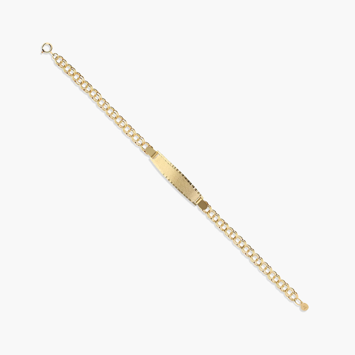 Pulsera esclava de oro 18K con chapa oval 19 cm