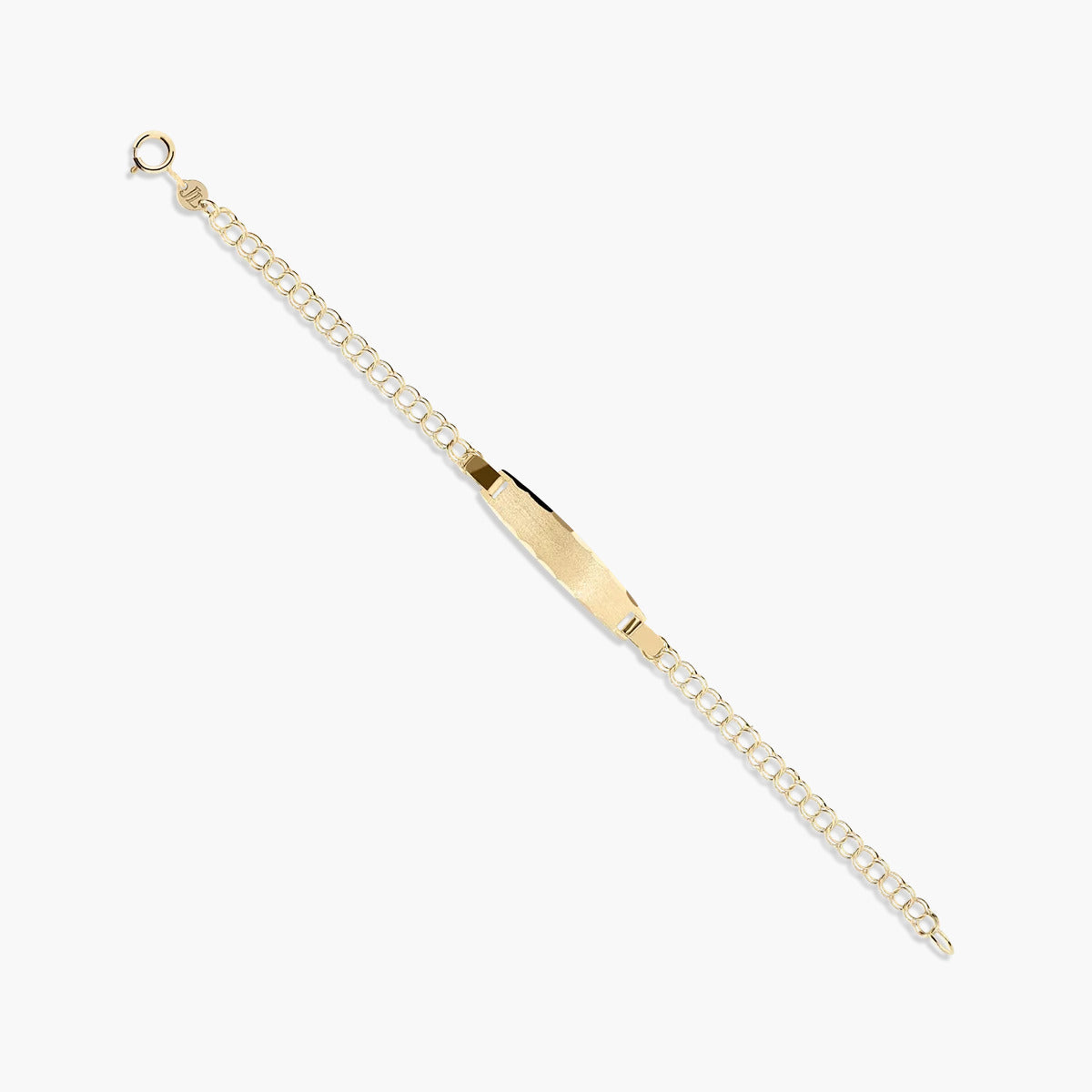 Pulsera esclava infantil de oro 18K con chapa oval 12-13 cm