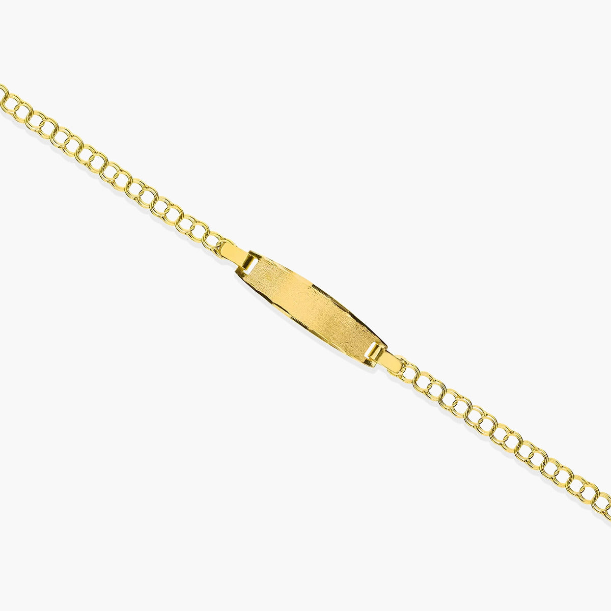 Pulsera esclava infantil de oro 18K con chapa oval 12-13 cm